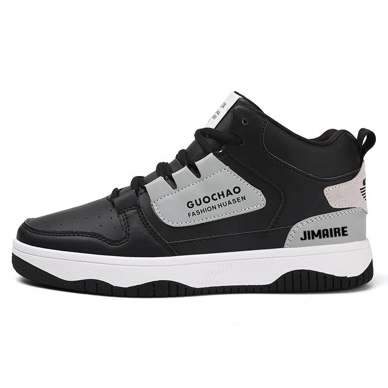 JINMAIWANG Microfiber Leather High top Skateboard Shoes Men's