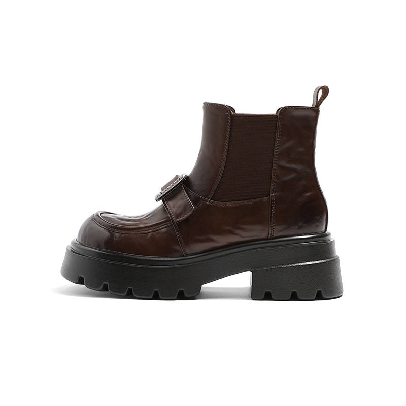 MIS. DANNY Cow Split Leather Chelsea Boots 6CM Women's