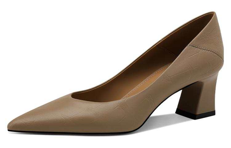 JESSICA SOPHIA Sheepskin Spool Heel High Heels 5.5cm Women's