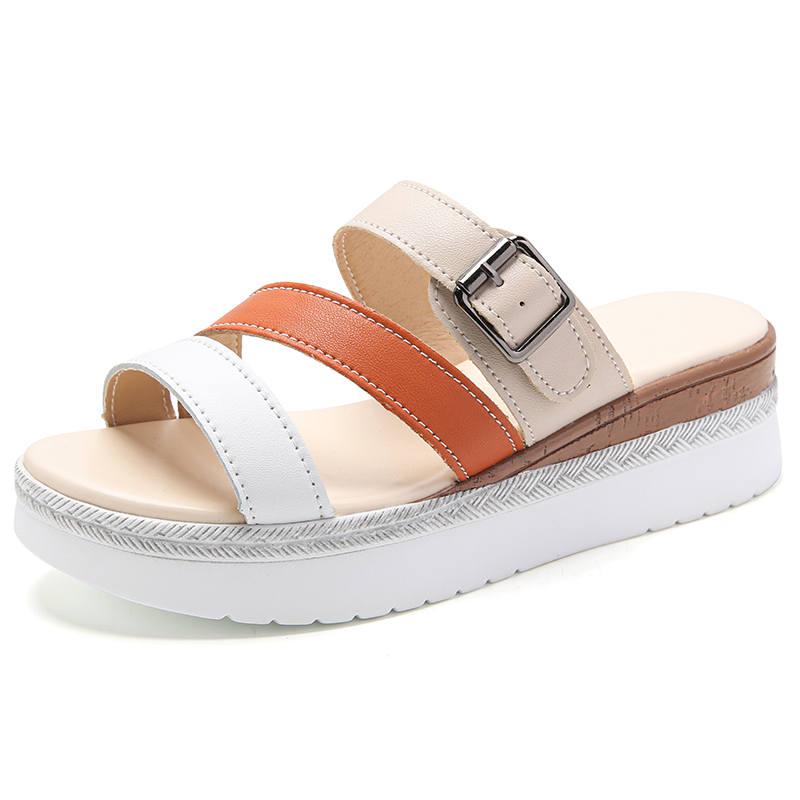 Reivantix Reivanti Trendy Rubber Sole Slip Resistant Slide Slippers Women's White Orange