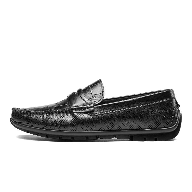 KANGNAI Cut Out Leather Shoes Loafers Men's