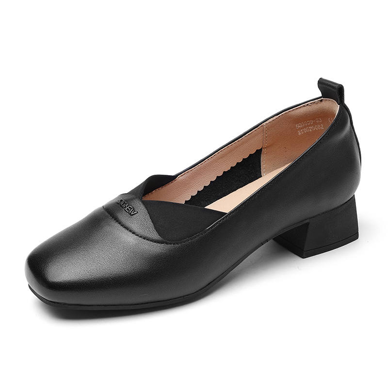 XINNUO Cow Leather High Heels Women's Black