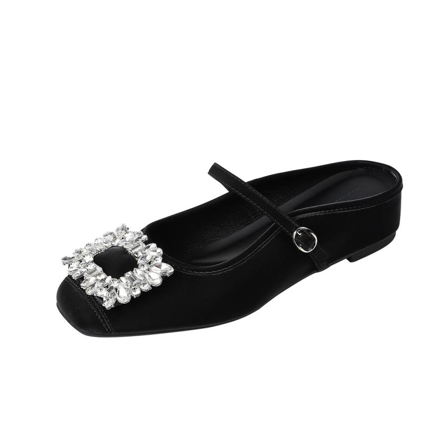 TATAYA Rubber Sole Rhinestone Abrasion Resistant Abrasion Resistant Closed Toe Slippers Women's