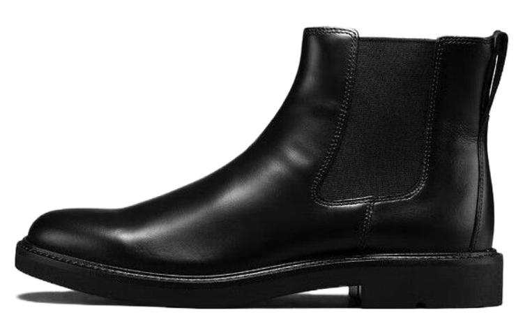 Ecco Urban London Collection Top Grain Cow Leather Short Chelsea Boots 3cm Men's Black