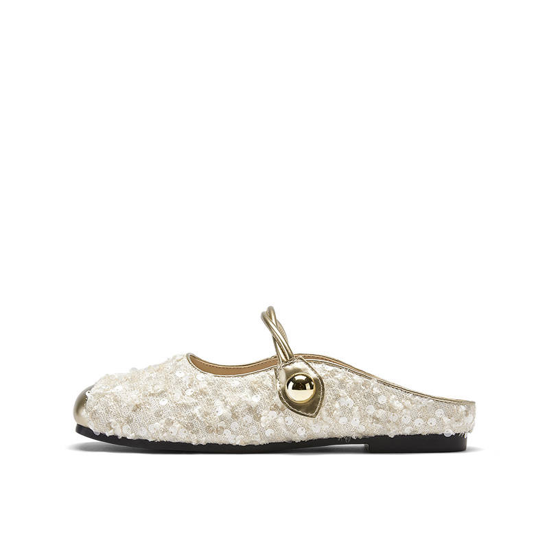 DAPHNE DAPHNE Slip Resistant Slip Resistant Closed Toe Slippers Women's Ecru