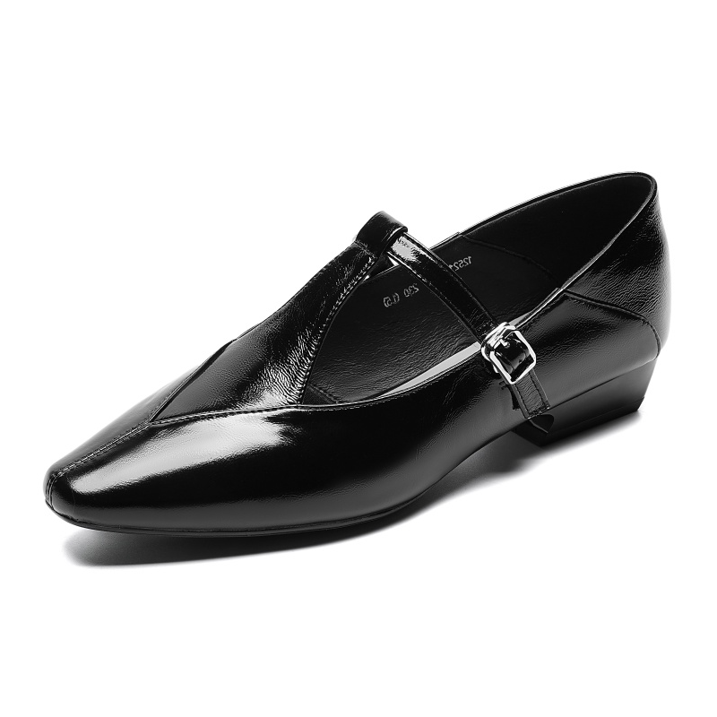 AOKANG Cow Leather Mary Jane Shoes Women's Black