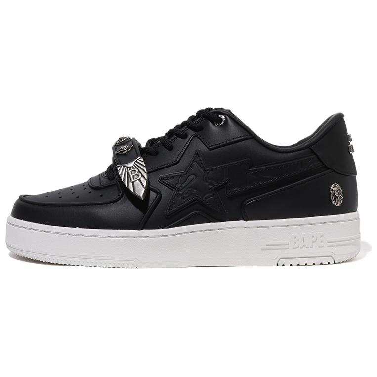 A BATHING APE STA Icon Slip Resistant Slip Resistant Low top Skateboard Shoes Men's Black