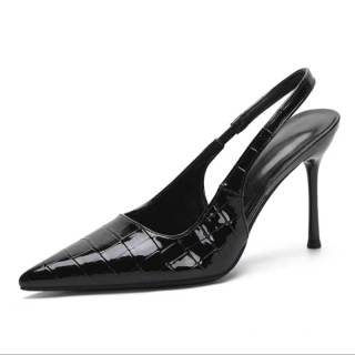 Imono Pu Slim Heel High Heels Women's Black