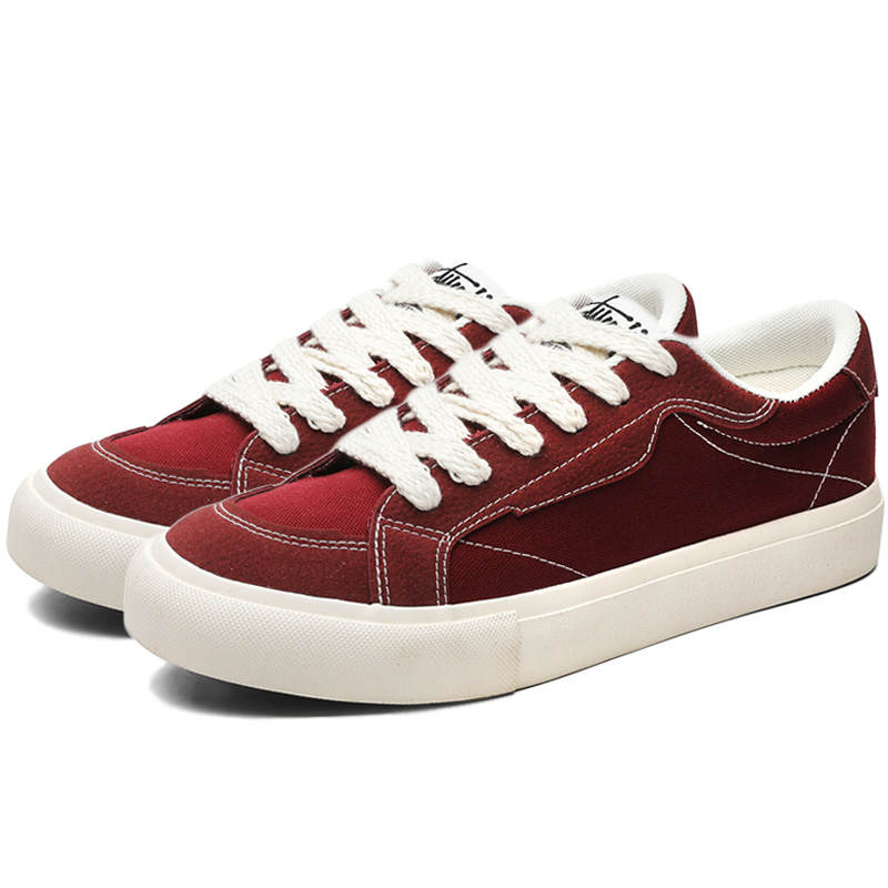Medd Canvas Shoes Men's Low Top Burgundy/Gray/Denim Blue