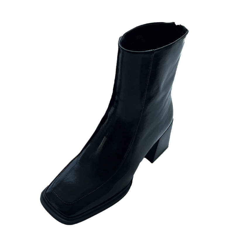 Mooreyu Atelier Cow Split Leather Ankle Boots 6.8cm Women's