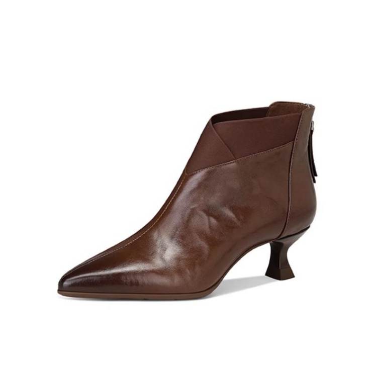 JESSICA SOPHIA Cow Leather Ankle Boots 4cm Women's