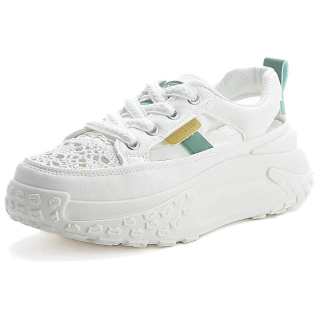 REIHUNG Synthetic Leather Low top Casual Shoes Women's Khaki