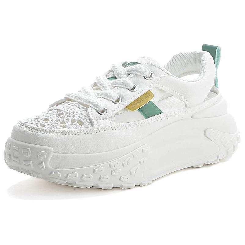 REIHUNG Synthetic Leather Low top Casual Shoes Women's Khaki
