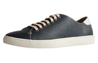 TIMOTHY&CO. Top Grain Cow Leather Low top Casual Shoes Men's Blue White