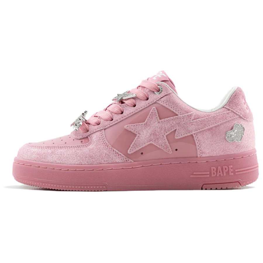 A BATHING APE BAPE STA Cow Leather Low top Skateboard Shoes Women's