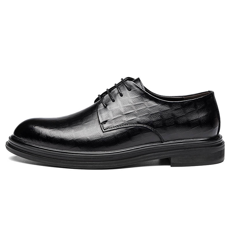 Shanpijiang Cow Split Leather Dress Shoes Men's Black