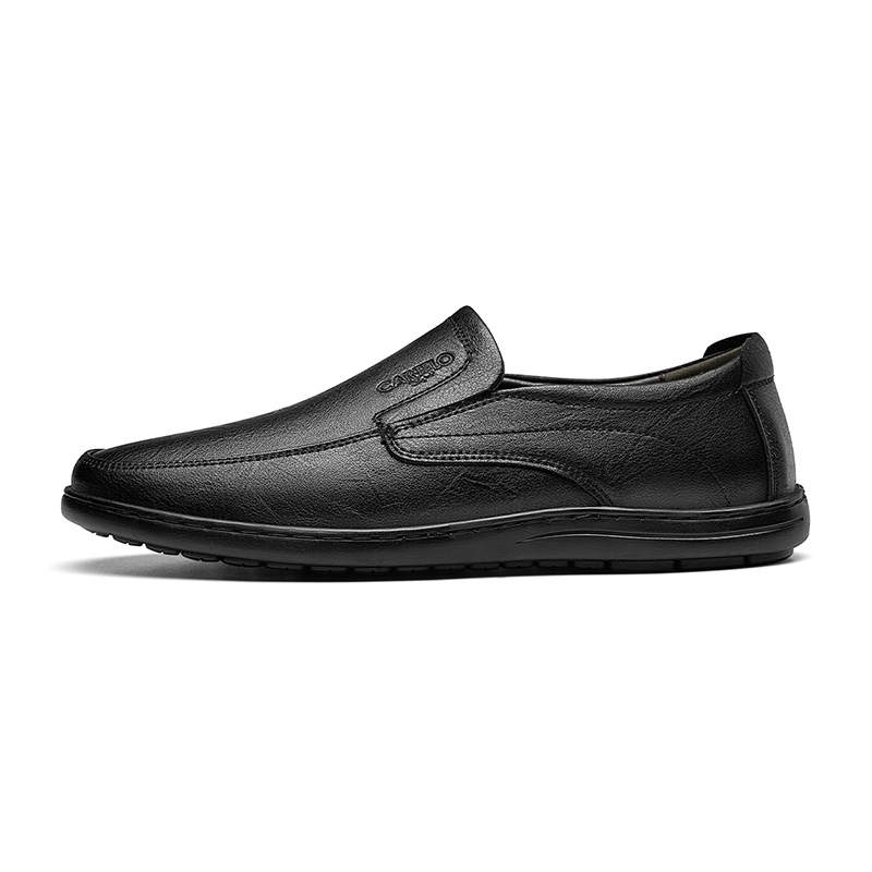 CARTELO Casual Leather Shoes Men's Low Top Black