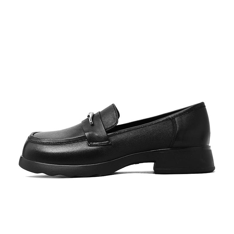CAMEIDO Sheepskin Loafers 3.5cm Women's Black