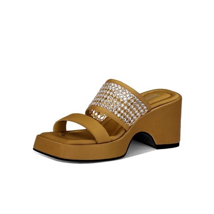 JESSICA SOPHIA Rubber Rhinestone Abrasion Resistant Abrasion Resistant Slide Slippers Women's