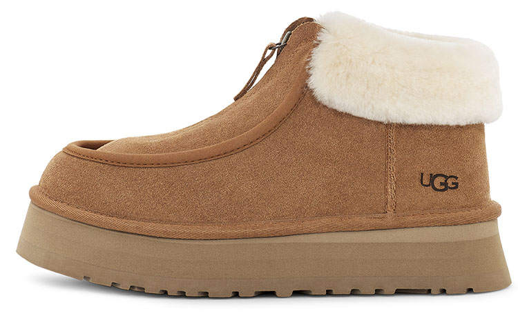 UGG Funkette Boot Cow Split Leather Thermal Abrasion Resistant Slip Resistant Fleece Lined, Fangke Ankle Length