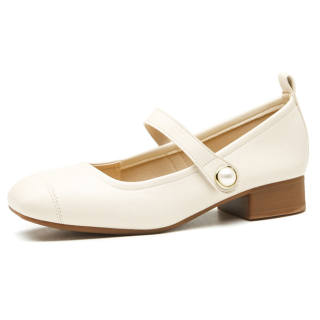 TADSW Microfiber Leather Chunky Heel Mary Jane Shoes Women's