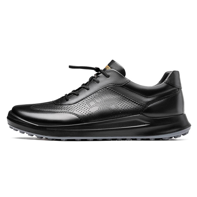 LAORENTOU Top Grain Cow Leather Low top Casual Shoes Men's Black