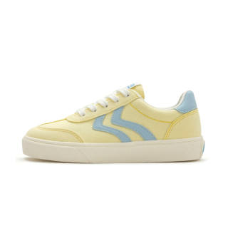 WENERMAN Microfiber Leather Low top Skateboard Shoes Women's Yellow Blue
