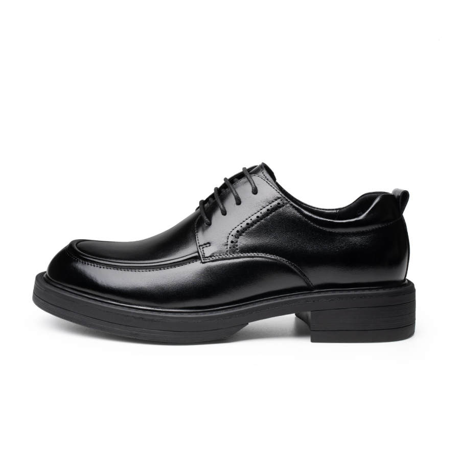 FED Casual Leather Shoes Men's Low Top Black