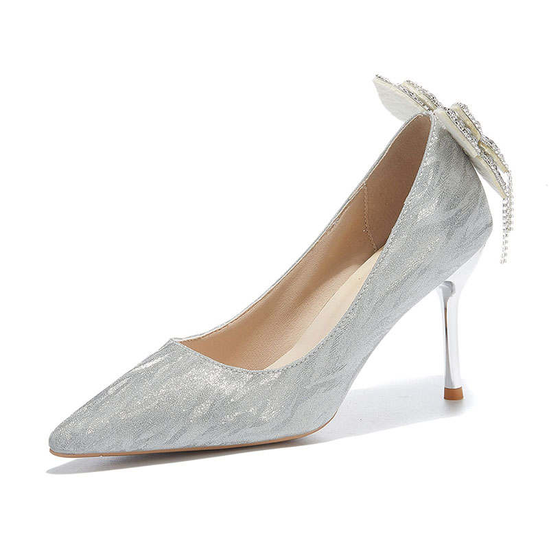 TAOLEI TAOLEI Slim Heel High Heels Women's Silver