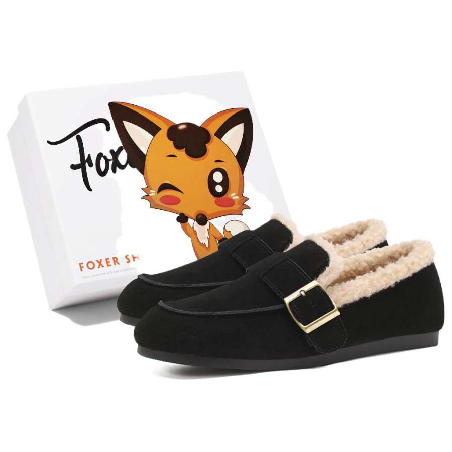 FOXER Birkenstock Shoes Women's Casual Shoes Low Heel Women's Black