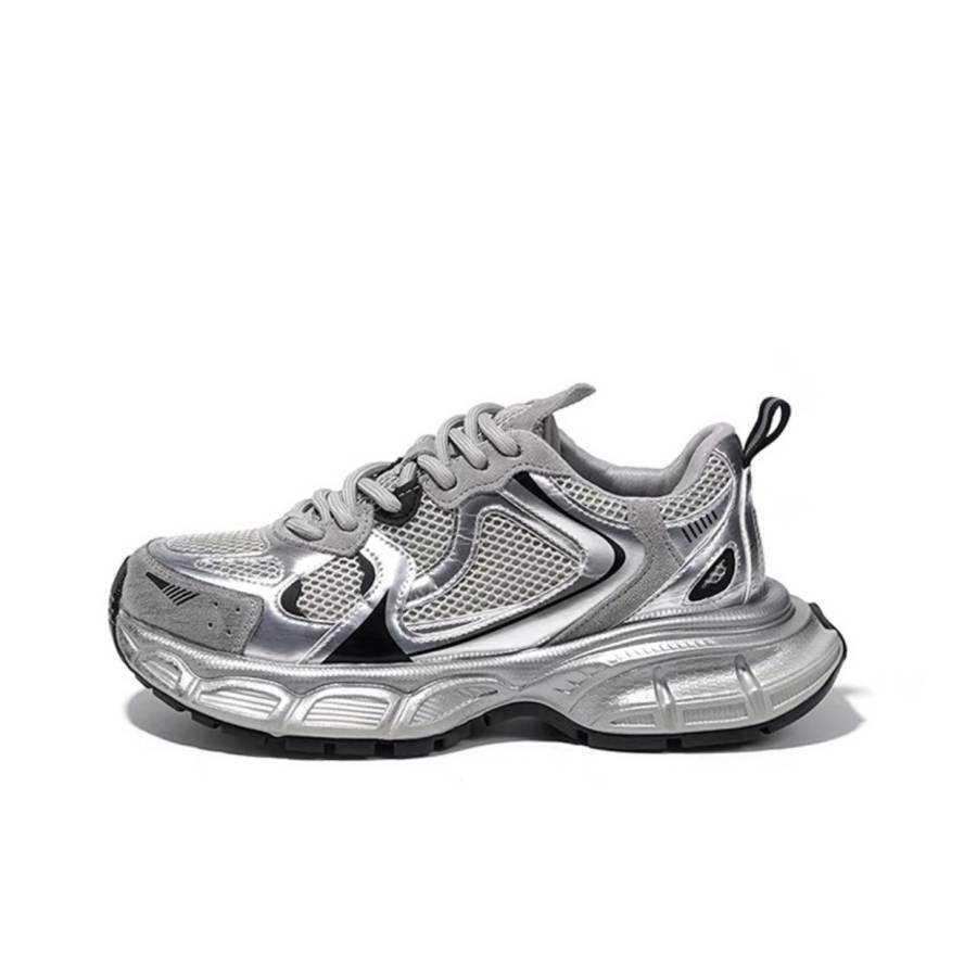 OBWA Slip Resistant, Abrasion Resistant, Breathable, Height Increasing Low top Chunky Sneakers Women's