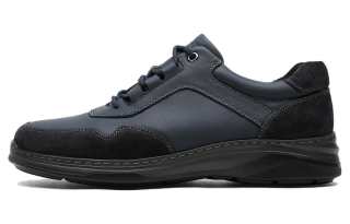 CROWN Cow Leather Low top Casual Shoes Men's Blue