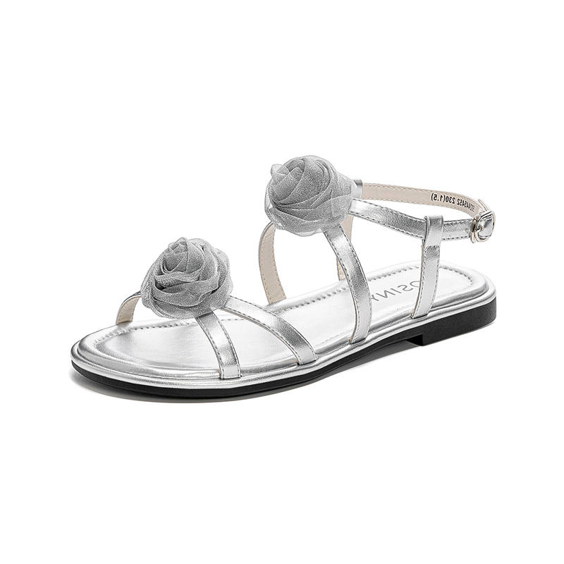 JOSINY Summer Outerwear, One Strap Sandals Heel Height 1.7cm Women's Silver