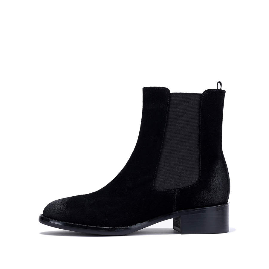 BELLALILY Cow Suede Short Chelsea Boots Women's