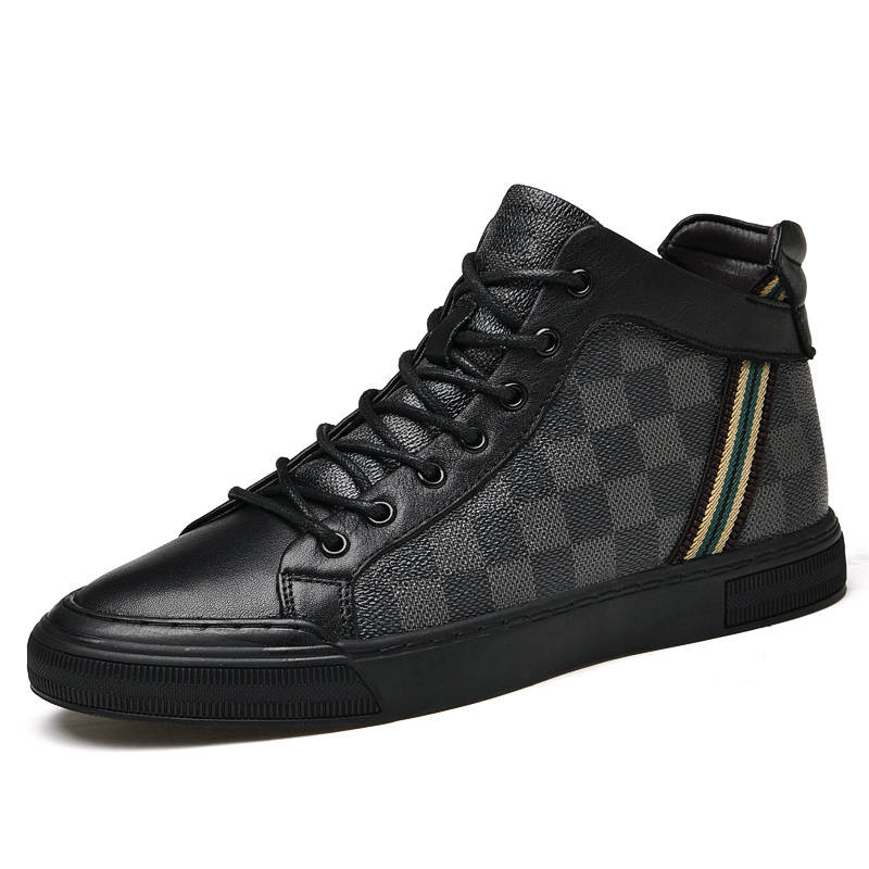 GONGNIULEITING Fleece Lined Campus Comfortable Fashion Commute High top Skateboard Shoes Men's