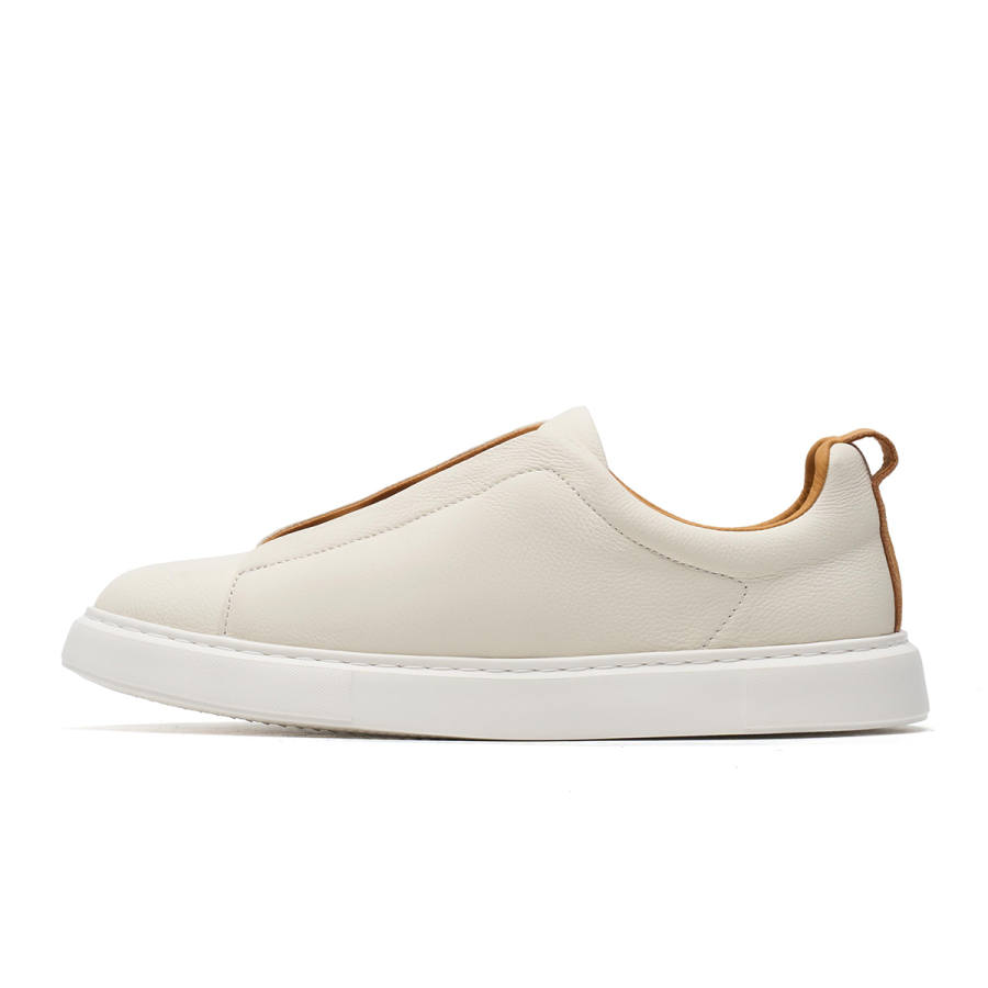 C°BANNER Cow Leather Low top Skateboard Shoes Men's White