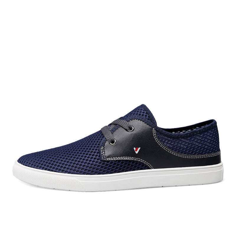 YALU Skateboard Shoes Men's Low Top Black/Dark Blue