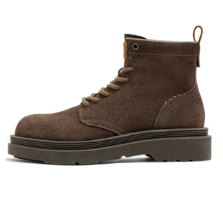 MADEN Cow Suede Combat Boots Men's Rock Brown