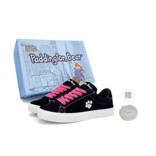Paddington Bears Slip Resistant Impact Resistance Low top Skateboard Shoes Unisex Black