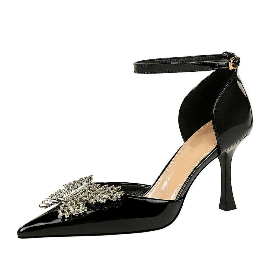 YAFEI XUANYU Patent Leather Slim Heel High Heels 8cm Women's