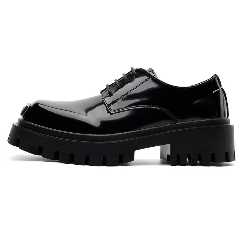 V05 Casual Leather Shoes Men's Low Top Black