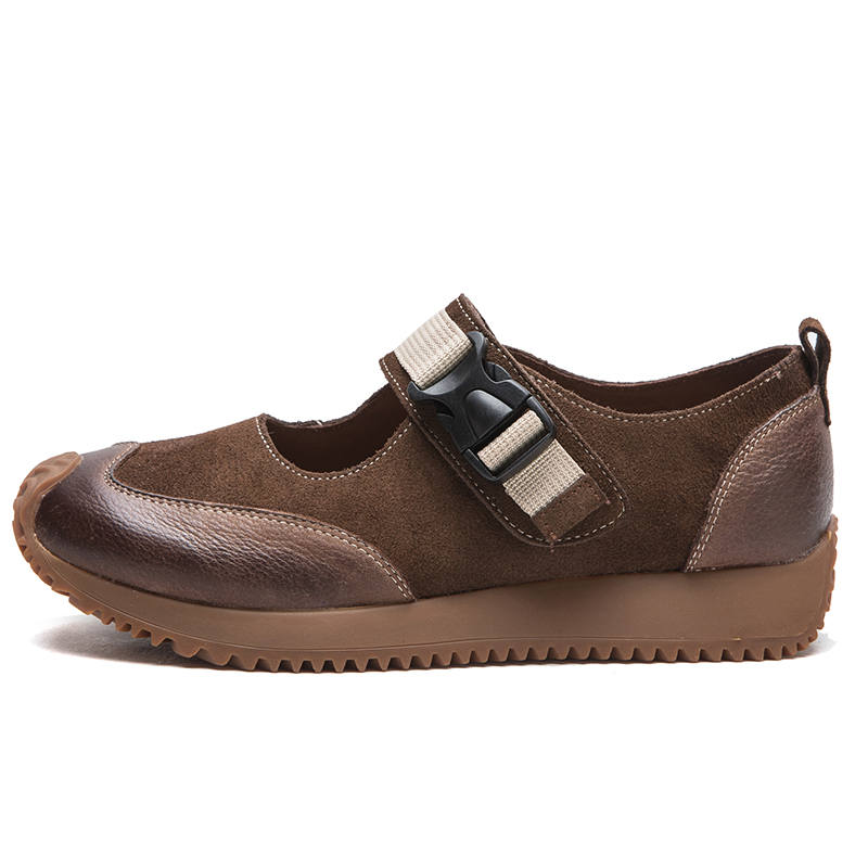 JIEZHOU Top Grain Cow Leather Casual Shoes 3cm Women's
