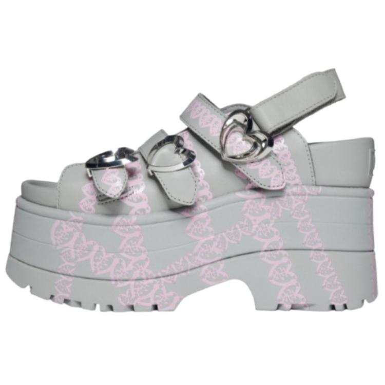 UGG YUEQI QI x UGG Cow Leather Roman Sandals Women's Gray