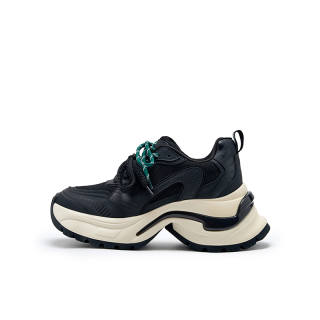 Talitaqoom Textile, Cow Leather Lightweight Low top Chunky Sneakers Women's