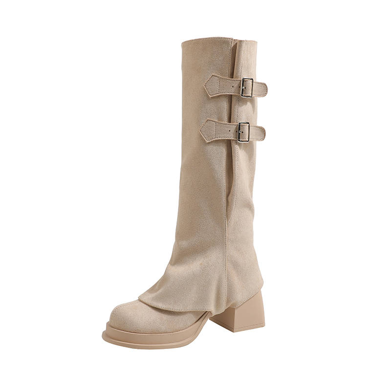 Zubumei Suede Knee high Boots 6.5cm Women's
