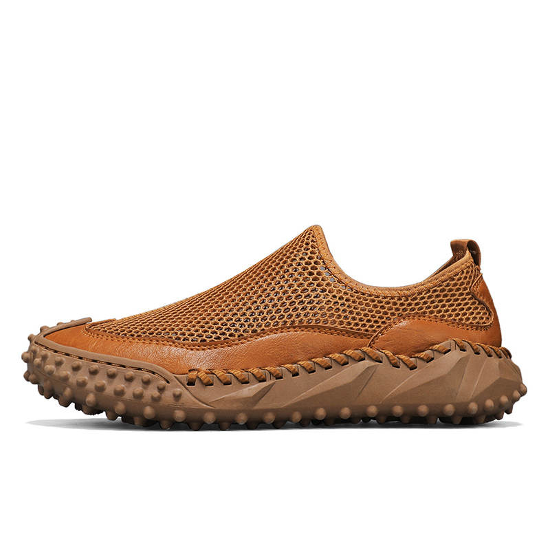 WENNAI Mesh Casual Shoes Men's Brown