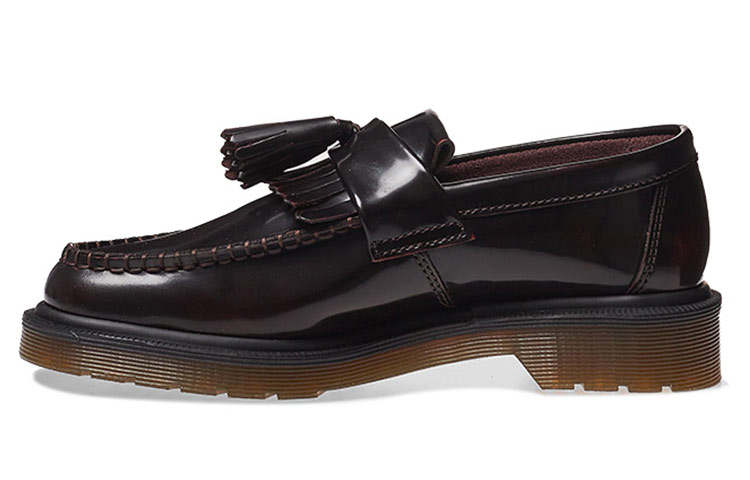 Dr.Martens Classic Fringe Leather Low top Casual Shoes Unisex Cherry Red