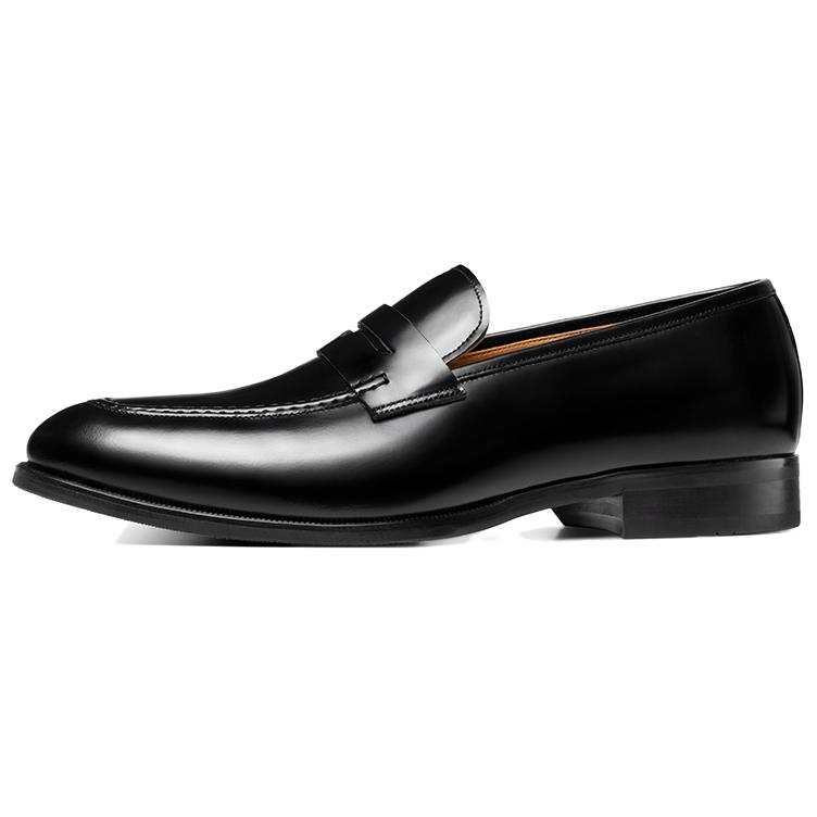 THOM WILLS British Business Shiny Slip on Casual Shoes Men's Black