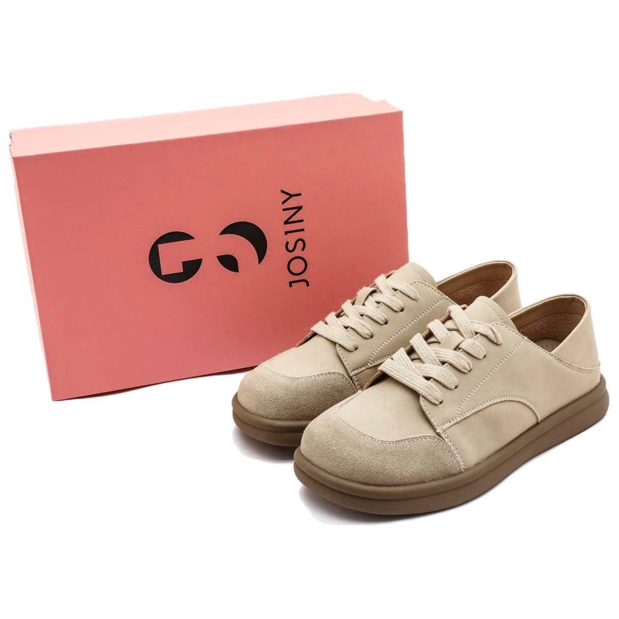 JOSINY Microfiber Leather Low top Casual Shoes Women's Apricot