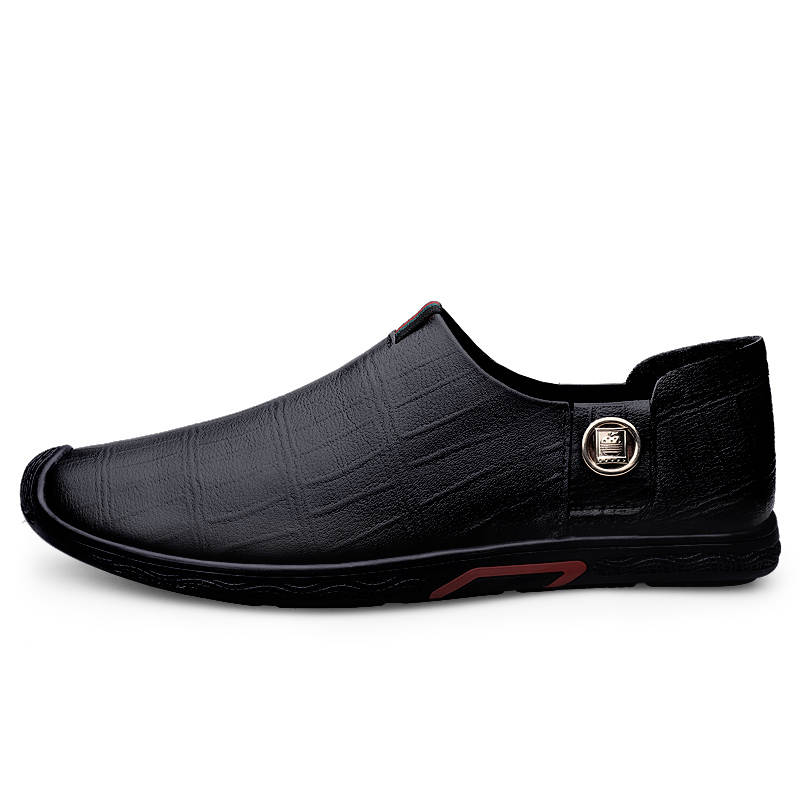 CKVUSAMG Top Grain Cow Leather Casual Shoes Men's Black